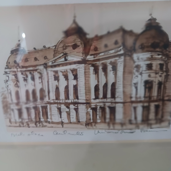 Pair Matted & Framed Victorian Europe Architecture Prints - Picture 7 of 8